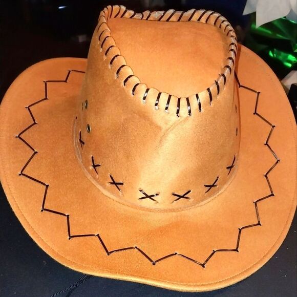 Beef Yellow Cowboy Hat with Black Stitching - Picture 2 of 3